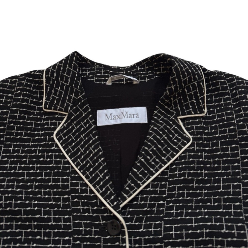 MaxMara Black and White Sz 10 Women’s Jacket Blazer Italy - Picture 5 of 8